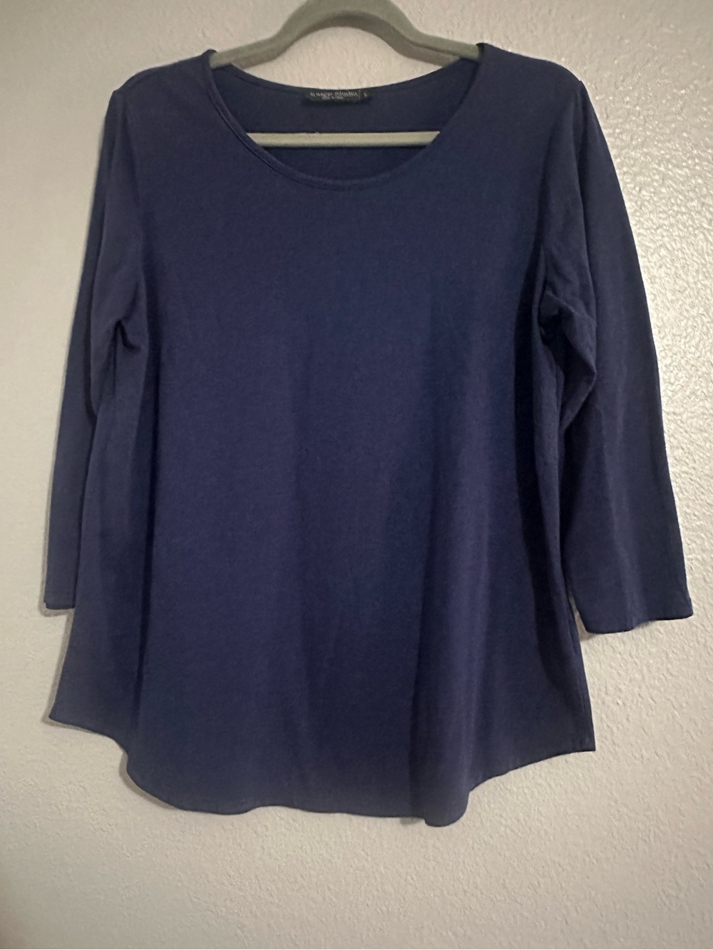 Knapp Studio Classic Navy Scoop Neck Women's Top size large